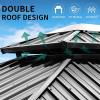 imageYITAHOME 10x12ft Gazebo Double Roof Hardtop with Nettings and Curtains Heavy Duty Galvanized Steel Outdoor Vertical Stripes Roof for Patio Backyard Deck Lawns BrownBrown