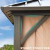 imageYITAHOME 10x12ft Gazebo Double Roof Hardtop with Nettings and Curtains Heavy Duty Galvanized Steel Outdoor Vertical Stripes Roof for Patio Backyard Deck Lawns BrownBronze
