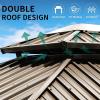 imageYITAHOME 10x12ft Gazebo Double Roof Hardtop with Nettings and Curtains Heavy Duty Galvanized Steel Outdoor Vertical Stripes Roof for Patio Backyard Deck Lawns BrownBronze