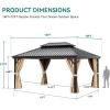 imageYITAHOME 10x12ft Hardtop Gazebo with Nettings and Curtains Heavy Duty Double Roof Galvanized Steel Outdoor Combined of Vertical Stripes Roof for Patio Backyard Deck Lawns GrayBrown