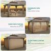 imageYITAHOME 10x12ft Hardtop Gazebo with Nettings and Curtains Heavy Duty Double Roof Galvanized Steel Outdoor Combined of Vertical Stripes Roof for Patio Backyard Deck Lawns GrayBronze