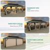 imageYITAHOME 10x12ft Hardtop Gazebo with Nettings and Curtains Heavy Duty Double Roof Galvanized Steel Outdoor Combined of Vertical Stripes Roof for Patio Backyard Deck Lawns GrayBrown