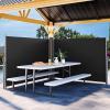 imageYITAHOME 118X 71 Retractable Side Awning Privacy Screen Privacy Fence Waterproof UVResistant Awning Outdoor for Garden Deck Patio Pools Balcony Black