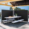imageYITAHOME 118X 78 Retractable Side Awning Folding Privacy Screen Fence Waterproof UVResistant Privacy Awning Outdoor for Garden Deck Patio Pools Balcony Black