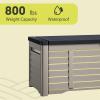 imageYITAHOME 120 Gallon Large Outdoor Storage Deck Box Waterproof Cushion Storage Bench with Lockable Lid for Patio Pool Supplies Garden Tools Resin Black ampamp BrownBlack  Brown