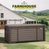 imageYITAHOME 120 Gallon Large Outdoor Storage Deck Box Waterproof Cushion Storage Bench with Lockable Lid for Patio Pool Supplies Garden Tools Resin Black ampamp BrownDark Brown