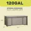 imageYITAHOME 120 Gallon Large Outdoor Storage Deck Box Waterproof Cushion Storage Bench with Lockable Lid for Patio Pool Supplies Garden Tools Resin Black ampamp BrownTaupe