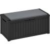 imageYITAHOME 120 Gallon Outdoor Storage Deck Box Large Resin Patio Storage for Outdoor Pillows Garden Tools and PoolSupplies Waterproof Lockable BlackBlack