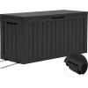 imageYITAHOME 120 Gallon Outdoor Storage Deck Box Large Resin Patio Storage for Outdoor Pillows Garden Tools and PoolSupplies Waterproof Lockable BlackBlack