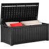 imageYITAHOME 120 Gallon Outdoor Storage Deck Box Large Resin Patio Storage for Outdoor Pillows Garden Tools and PoolSupplies Waterproof Lockable BlackBlack