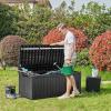 imageYITAHOME 120 Gallon Outdoor Storage Deck Box Large Resin Patio Storage for Outdoor Pillows Garden Tools and PoolSupplies Waterproof Lockable BlackBlack