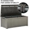imageYITAHOME 120 Gallon Outdoor Storage Deck Box Large Resin Patio Storage for Outdoor Pillows Garden Tools and PoolSupplies Waterproof Lockable BlackLight Brown