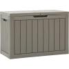 imageYITAHOME 120 Gallon Outdoor Storage Deck Box Large Resin Patio Storage for Outdoor Pillows Garden Tools and PoolSupplies Waterproof Lockable BlackTaupe