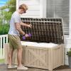 imageYITAHOME 120 Gallon Outdoor Storage Deck Box Large Resin Patio Storage for Outdoor Pillows Garden Tools and PoolSupplies Waterproof Lockable BlackTaupe