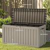imageYITAHOME 120 Gallon Outdoor Storage Deck Box Large Resin Patio Storage for Outdoor Pillows Garden Tools and PoolSupplies Waterproof Lockable BlackTaupe