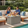 imageYITAHOME 120 Gallon Outdoor Storage Deck Box Large Resin Patio Storage for Outdoor Pillows Garden Tools and PoolSupplies Waterproof Lockable BlackTaupe