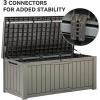 imageYITAHOME 120 Gallon Outdoor Storage Deck Box Large Resin Patio Storage for Outdoor Pillows Garden Tools and PoolSupplies Waterproof Lockable BlackTaupe