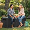 imageYITAHOME 120 Gallon Resin Deck Box Weather Resistant Outdoor Storage Box for Patio Pillow Garden Tools Pool Supplies Lockable Easy Assembly Extra Seat or Table with Cushion Black