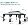 imageYITAHOME 12x20ft Hardtop Gazebo with Nettings and Curtains Heavy Duty Double Roof Galvanized Steel Outdoor Combined of Vertical Stripes Roof for Patio Backyard Deck Lawns GrayGray
