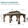 imageYITAHOME 12x20ft Hardtop Gazebo with Nettings and Curtains Heavy Duty Double Roof Galvanized Steel Outdoor Combined of Vertical Stripes Roof for Patio Backyard Deck Lawns GrayBronze