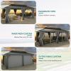 imageYITAHOME 12x20ft Hardtop Gazebo with Nettings and Curtains Heavy Duty Double Roof Galvanized Steel Outdoor Combined of Vertical Stripes Roof for Patio Backyard Deck Lawns GrayGray