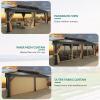 imageYITAHOME 12x20ft Hardtop Gazebo with Nettings and Curtains Heavy Duty Double Roof Galvanized Steel Outdoor Combined of Vertical Stripes Roof for Patio Backyard Deck Lawns GrayBrown