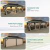 imageYITAHOME 12x20ft Hardtop Gazebo with Nettings and Curtains Heavy Duty Double Roof Galvanized Steel Outdoor Combined of Vertical Stripes Roof for Patio Backyard Deck Lawns GrayBrown