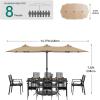 imageYITAHOME 13ft Patio Umbrella Outdoor Extra Large DoubleSided Market Table Umbrella for Pool Patio Furniture Patio Shade Claretred Not Base IncludedBeige