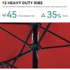 imageYITAHOME 13ft Patio Umbrella Outdoor Extra Large DoubleSided Market Table Umbrella for Pool Patio Furniture Patio Shade Claretred Not Base IncludedClaretred
