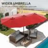 imageYITAHOME 13ft Patio Umbrella Outdoor Extra Large DoubleSided Market Table Umbrella for Pool Patio Furniture Patio Shade Claretred Not Base IncludedClaretred