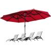 imageYITAHOME 13ft Patio Umbrella Outdoor Extra Large DoubleSided Market Table Umbrella for Pool Patio Furniture Patio Shade Claretred Not Base IncludedClaretred