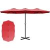 imageYITAHOME 13ft Patio Umbrella Outdoor Extra Large DoubleSided Market Table Umbrella for Pool Patio Furniture Patio Shade Claretred Not Base IncludedClaretred