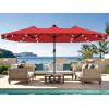 imageYITAHOME 13ft Patio Umbrella Outdoor Extra Large DoubleSided Market Table Umbrella for Pool Patio Furniture Patio Shade Claretred Not Base IncludedClaretred