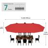 imageYITAHOME 13ft Patio Umbrella Outdoor Extra Large DoubleSided Market Table Umbrella for Pool Patio Furniture Patio Shade Claretred Not Base IncludedClaretred