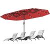 imageYITAHOME 13ft Patio Umbrella Outdoor Extra Large DoubleSided Market Table Umbrella for Pool Patio Furniture Patio Shade Claretred Not Base IncludedClaretred
