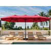 imageYITAHOME 13ft Patio Umbrella Outdoor Extra Large DoubleSided Market Table Umbrella for Pool Patio Furniture Patio Shade Claretred Not Base IncludedClaretred