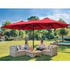 imageYITAHOME 13ft Patio Umbrella Outdoor Extra Large DoubleSided Market Table Umbrella for Pool Patio Furniture Patio Shade Claretred Not Base IncludedClaretred