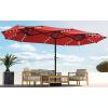 imageYITAHOME 13ft Patio Umbrella Outdoor Extra Large DoubleSided Market Table Umbrella for Pool Patio Furniture Patio Shade Claretred Not Base IncludedClaretred