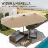 imageYITAHOME 13ft Patio Umbrella Outdoor Extra Large DoubleSided Market Table Umbrella for Pool Patio Furniture Patio Shade Claretred Not Base IncludedKhaki