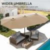 imageYITAHOME 13ft Patio Umbrella Outdoor Extra Large DoubleSided Market Table Umbrella for Pool Patio Furniture Patio Shade Claretred Not Base IncludedKhaki