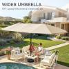imageYITAHOME 13ft Patio Umbrella Outdoor Extra Large DoubleSided Market Table Umbrella for Pool Patio Furniture Patio Shade Claretred Not Base IncludedKhaki
