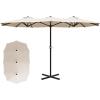 imageYITAHOME 13ft Patio Umbrella Outdoor Extra Large DoubleSided Market Table Umbrella for Pool Patio Furniture Patio Shade Claretred Not Base IncludedKhaki