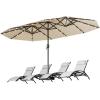 imageYITAHOME 13ft Patio Umbrella Outdoor Extra Large DoubleSided Market Table Umbrella for Pool Patio Furniture Patio Shade Claretred Not Base IncludedKhaki