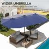 imageYITAHOME 13ft Patio Umbrella Outdoor Extra Large DoubleSided Market Table Umbrella for Pool Patio Furniture Patio Shade Claretred Not Base IncludedNavy Blue