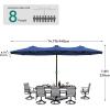 imageYITAHOME 13ft Patio Umbrella Outdoor Extra Large DoubleSided Market Table Umbrella for Pool Patio Furniture Patio Shade Claretred Not Base IncludedNavy Blue
