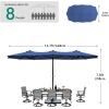 imageYITAHOME 13ft Patio Umbrella Outdoor Extra Large DoubleSided Market Table Umbrella for Pool Patio Furniture Patio Shade Claretred Not Base IncludedNavy Blue