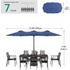 imageYITAHOME 13ft Patio Umbrella Outdoor Extra Large DoubleSided Market Table Umbrella for Pool Patio Furniture Patio Shade Claretred Not Base IncludedNavy Blue