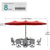 imageYITAHOME 15ft Patio Umbrella wSolar Lights Outdoor Extra Large DoubleSided Market Table Umbrella 48 LED Light for Pool Patio Furniture Patio Shade Claretred