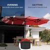 imageYITAHOME 15ft Patio Umbrella wSolar Lights Outdoor Extra Large DoubleSided Market Table Umbrella 48 LED Light for Pool Patio Furniture Patio Shade Claretred