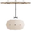 imageYITAHOME 15ft Patio Umbrella wSolar Lights Outdoor Extra Large DoubleSided Market Table Umbrella 48 LED Light for Pool Patio Furniture Patio Shade Khaki